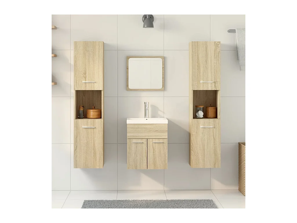 5-delige badkamermeubelset Sonoma Eiken
