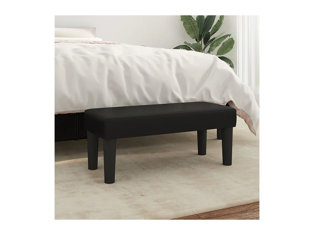 Zwarte bank 70x30x30 cm kunstleer