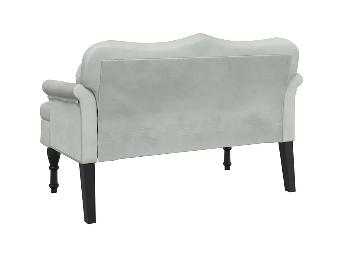 Banc avec coussins gris clair 120,5x65x75 cm velours