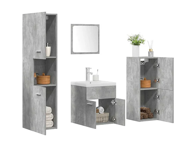Ensemble de meubles de salle de bain 5 pcs gris béton
