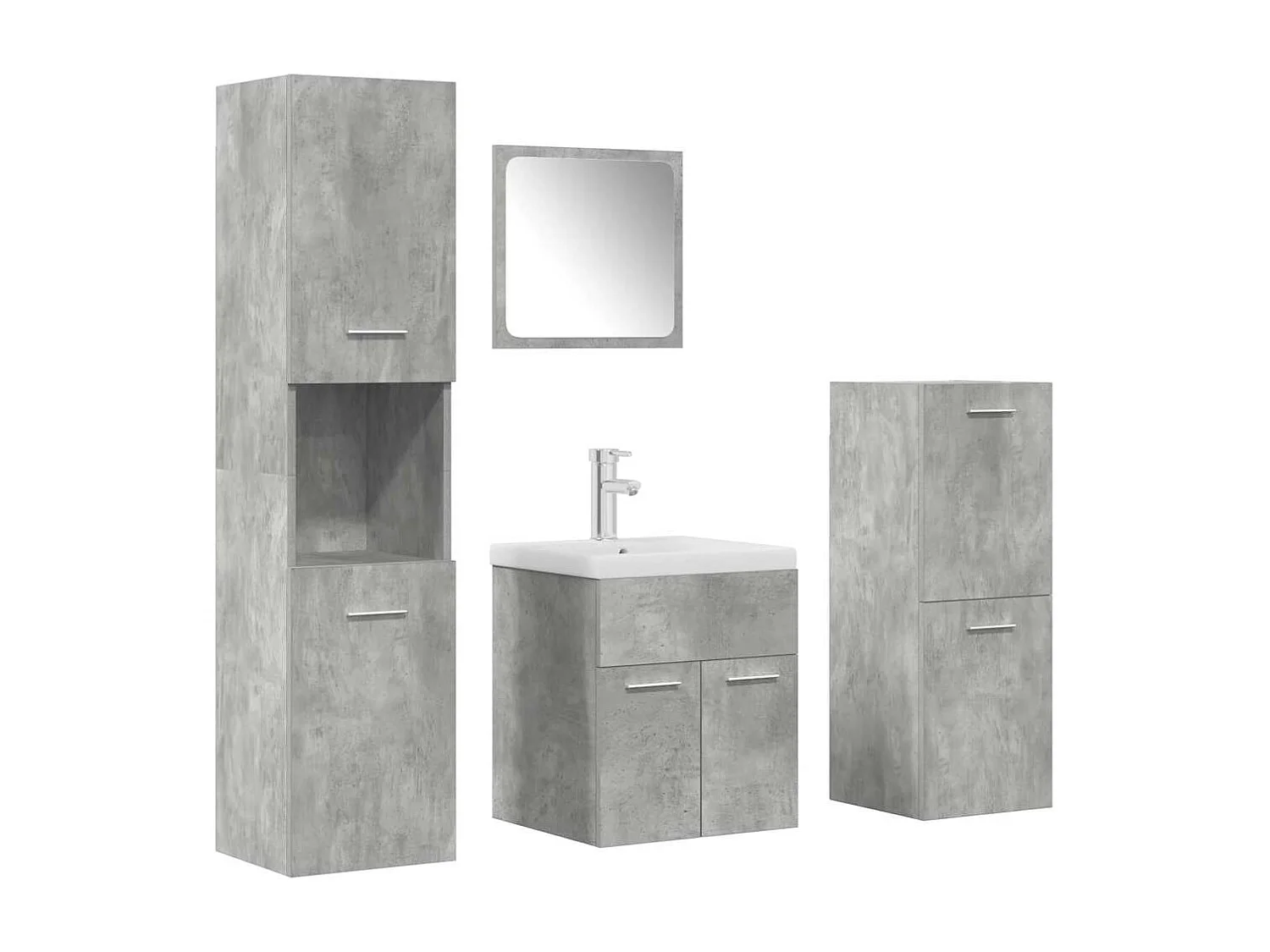 5-delige badkamermeubelset betongrijs