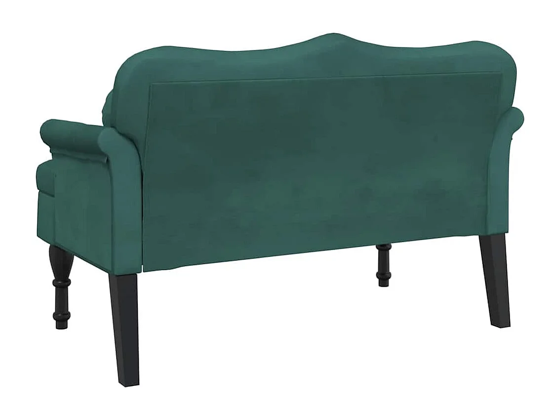Banc avec coussins vert foncé 120,5x65x75 cm velours