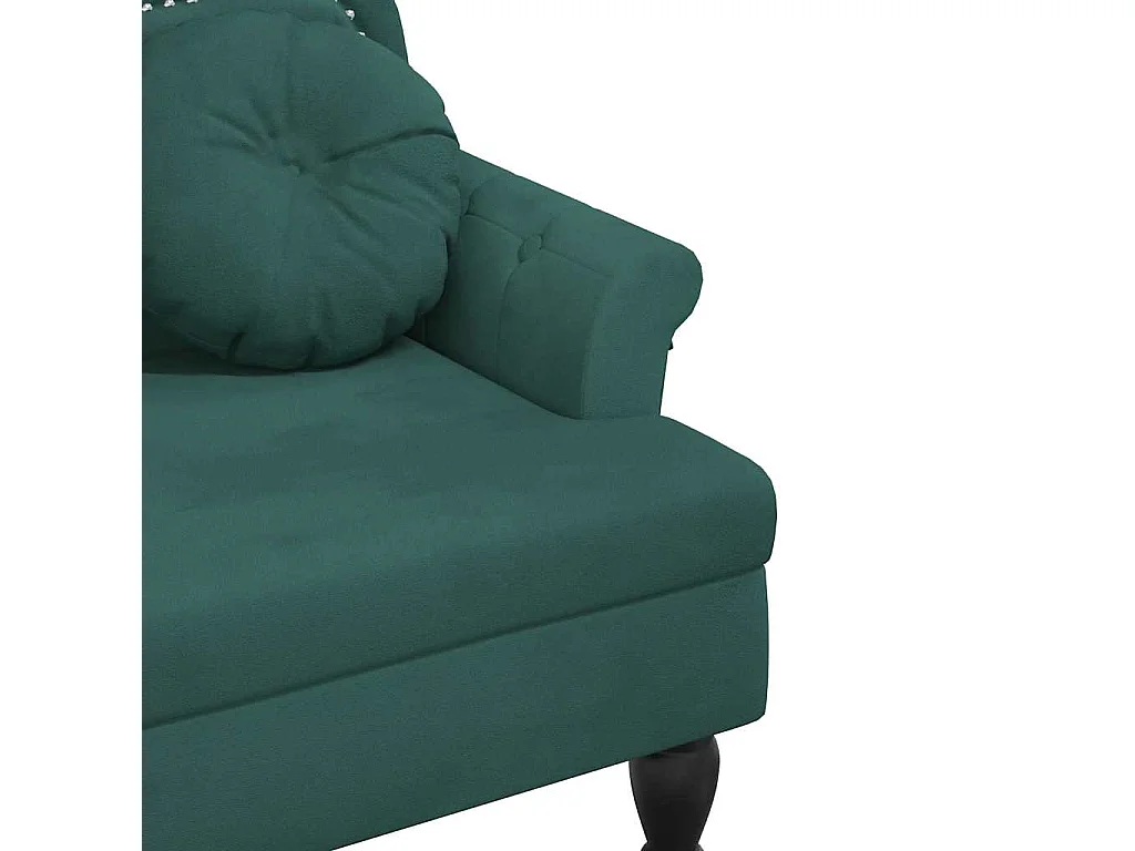 Banc avec coussins vert foncé 120,5x65x75 cm velours