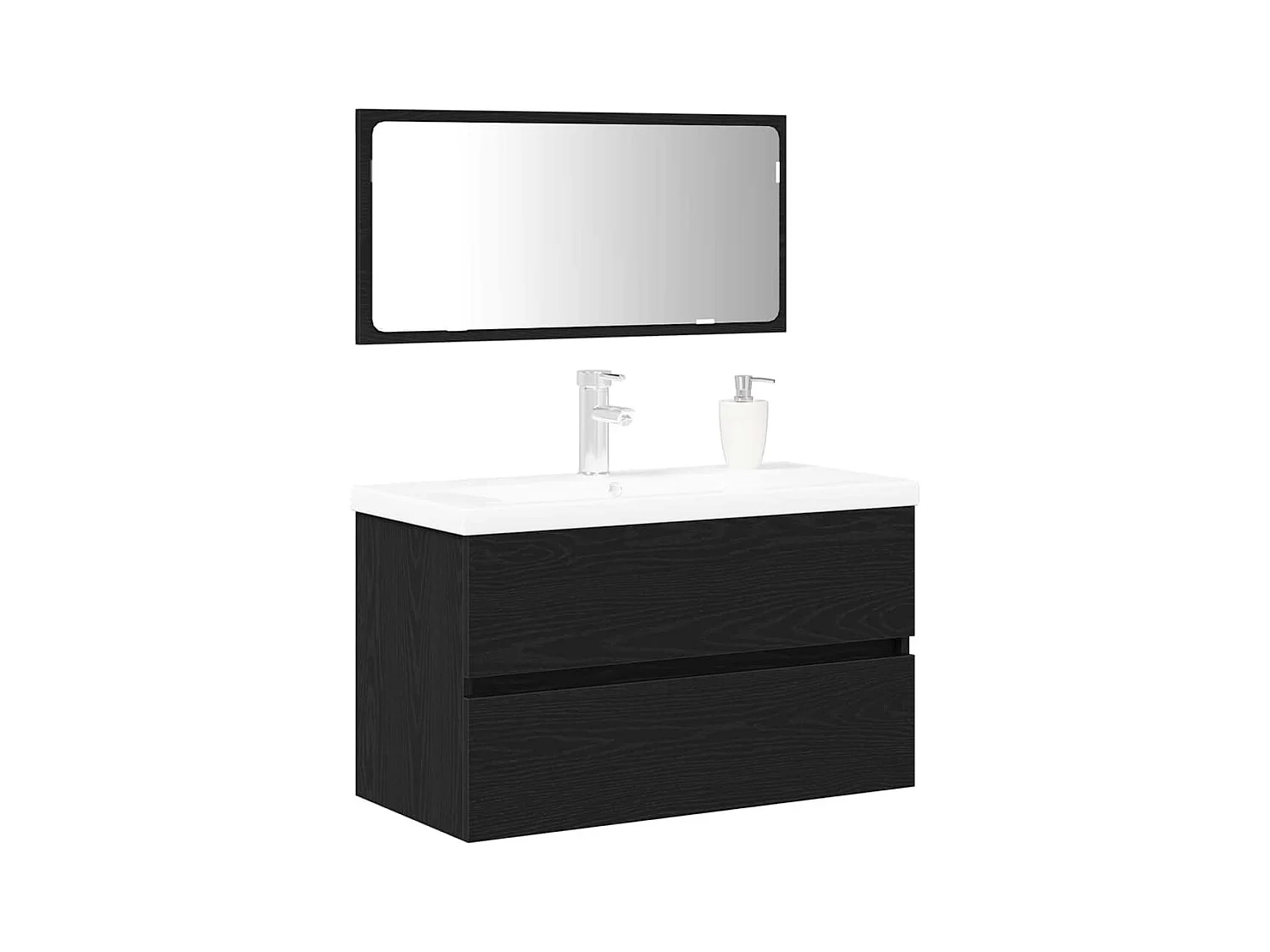 Ensemble de mobilier de salle de bain 3 pcs Chêne noir
