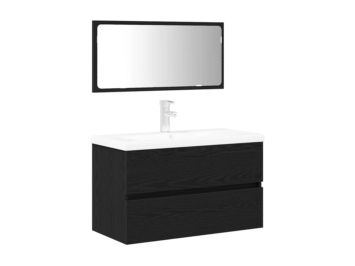 3-delige badkamermeubelset Zwarte eik