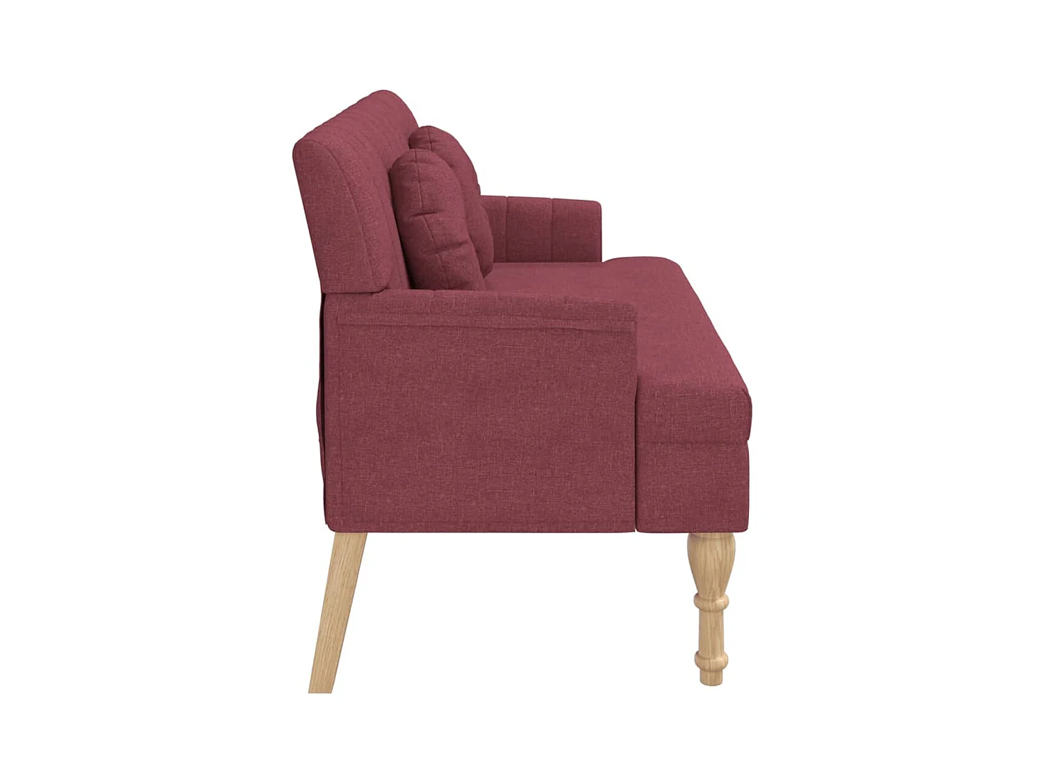Bank mit burgunderroten Kissen 113x64,5x75,5 cm Stoff