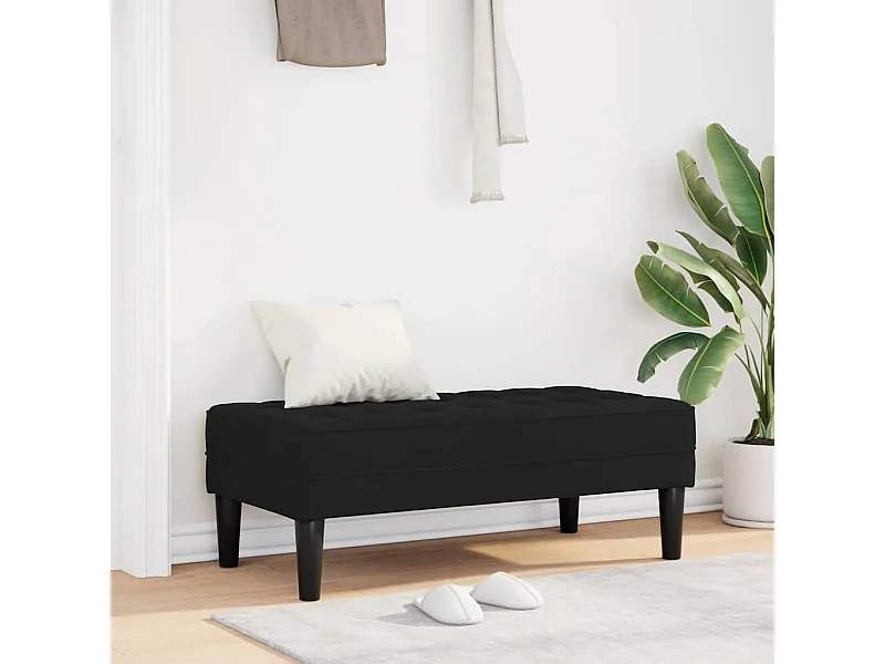 Zwarte bank 113 x 57 x 39 cm Fluweel