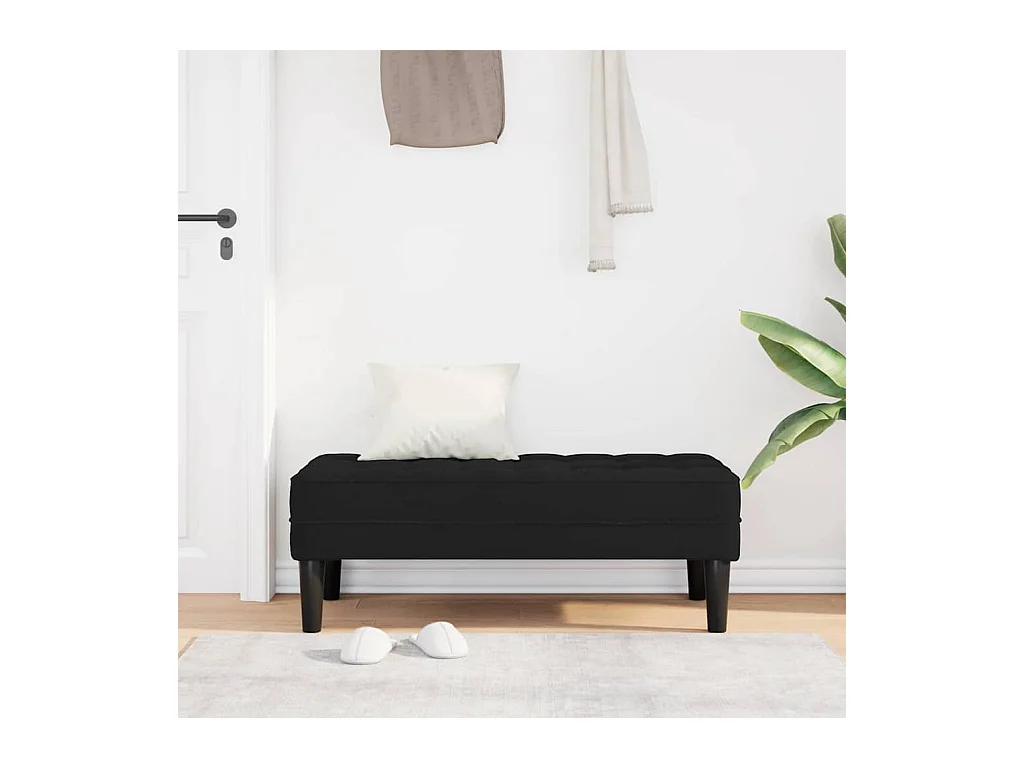 Zwarte bank 113 x 57 x 39 cm Fluweel