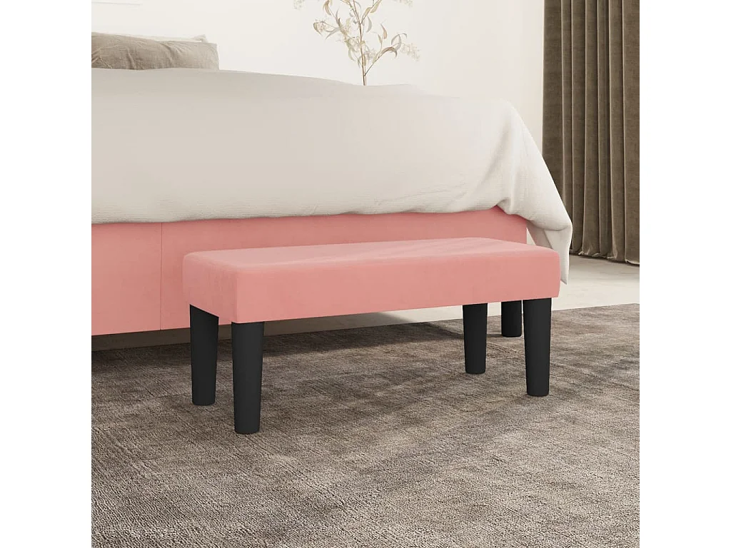 Panca Rosa 70x30x30 cm Velluto