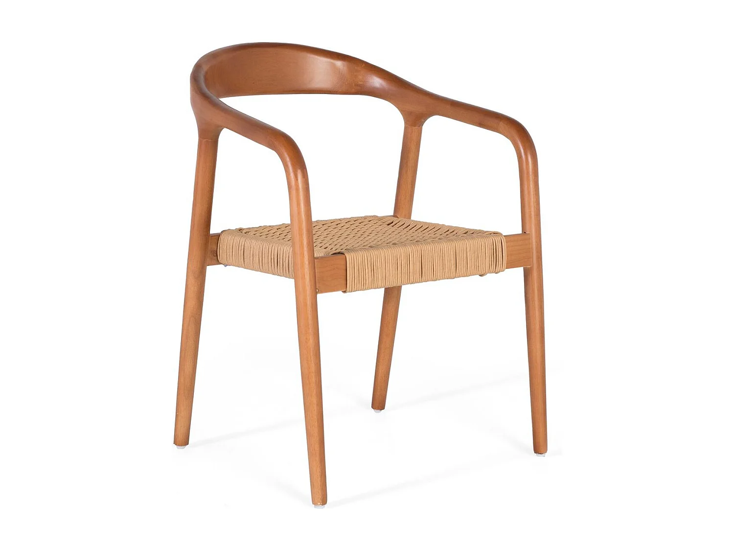 Set mit 2 Stühlen aus Akazienholz und mit Stoff bezogen