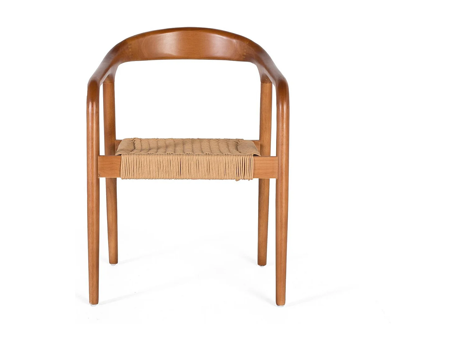 Set mit 2 Stühlen aus Akazienholz und mit Stoff bezogen