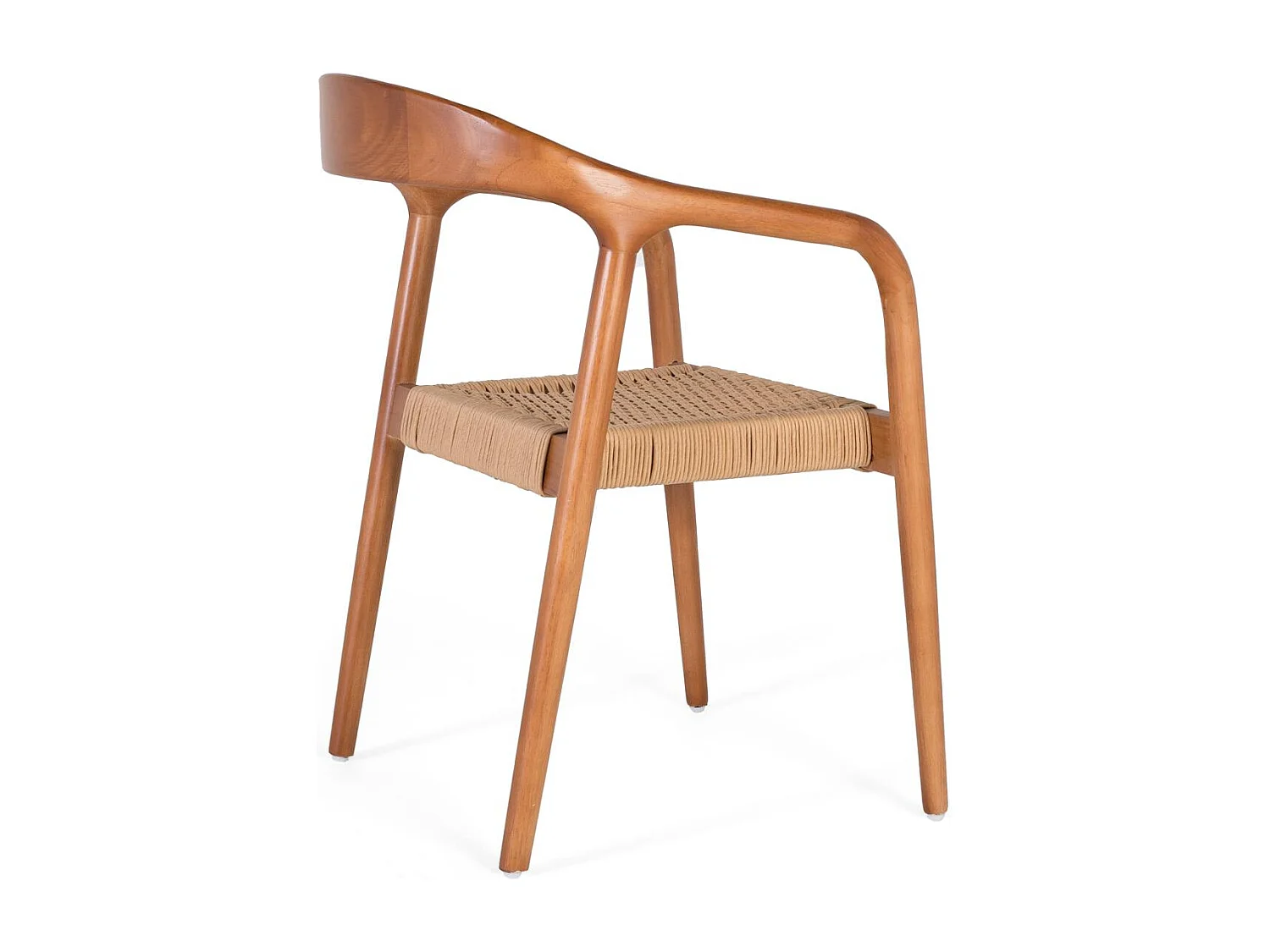 Set mit 2 Stühlen aus Akazienholz und mit Stoff bezogen