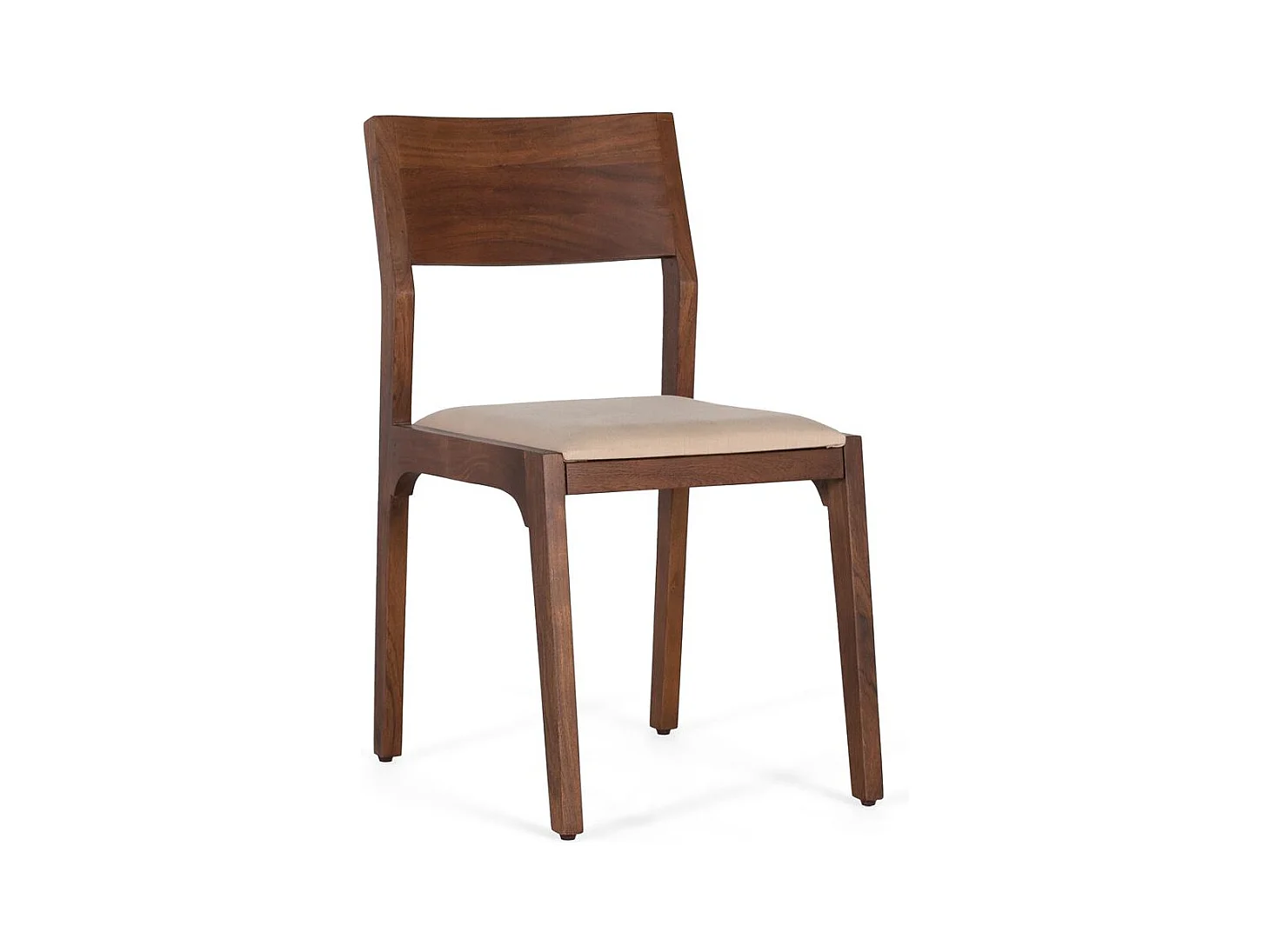 Set mit 2 Stühlen aus Akazienholz und mit Stoff bezogen
