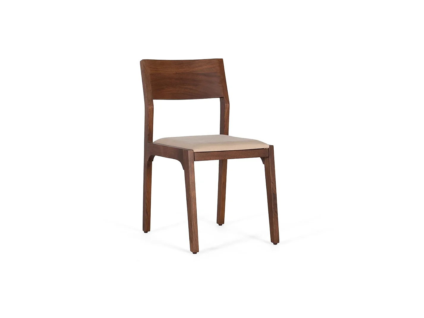 Lot de 2 chaises en bois d'acacia et recouvertes de tissu