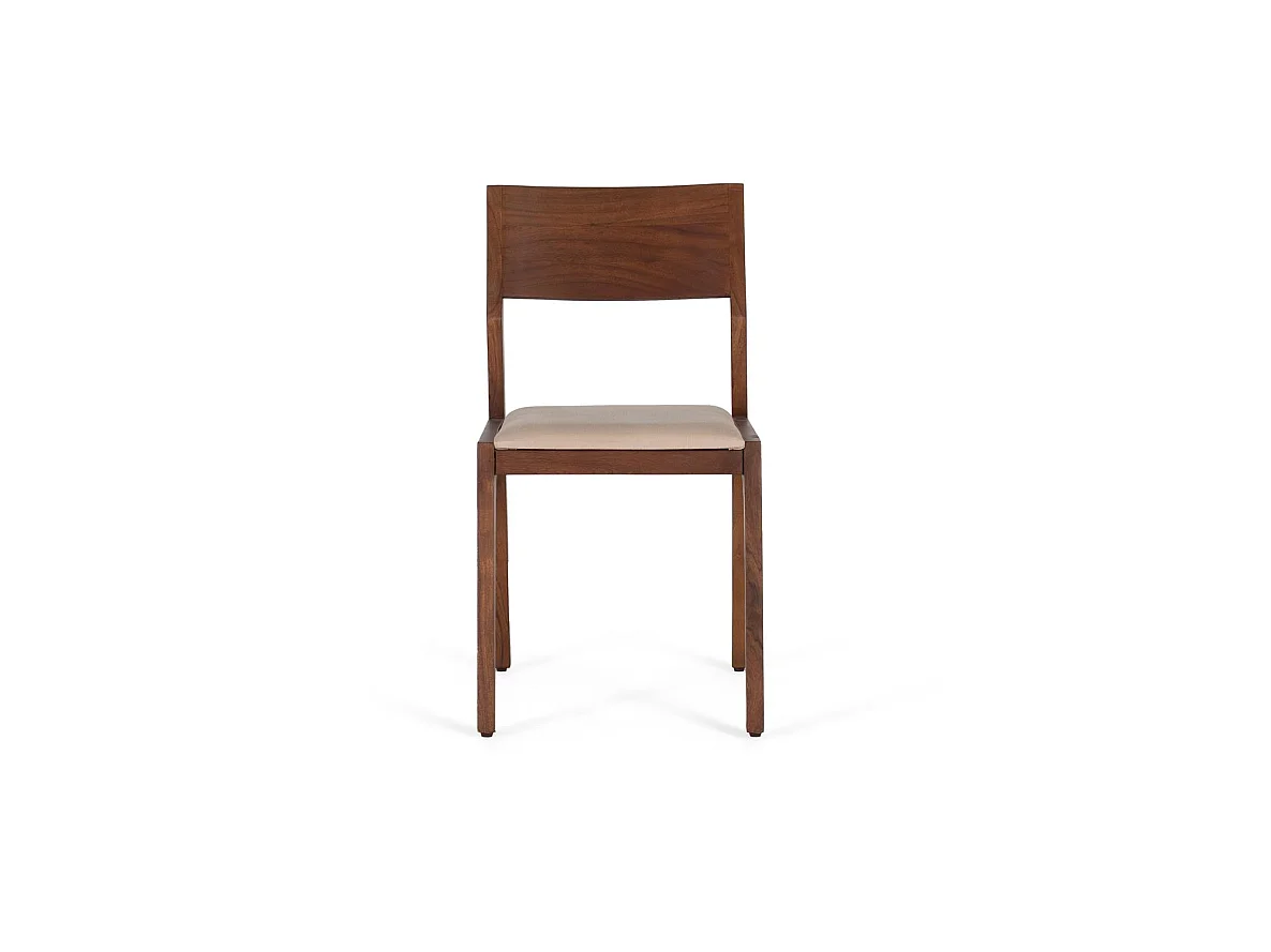 Lot de 2 chaises en bois d'acacia et recouvertes de tissu