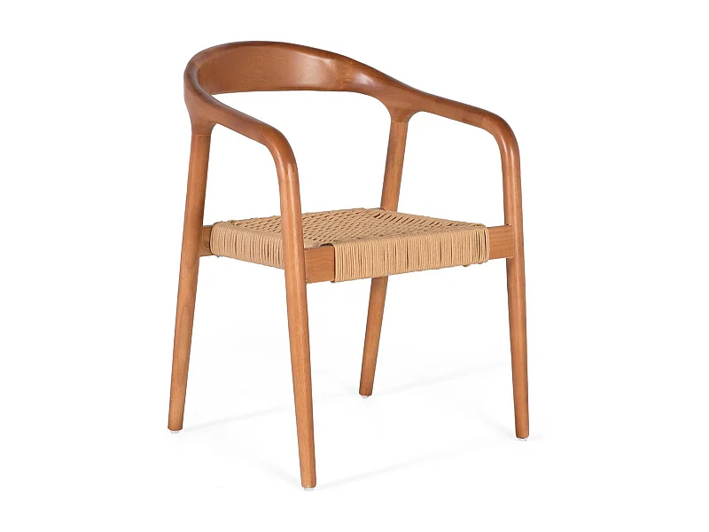 Set van 2 stoelen met armleuningen van rubberhout