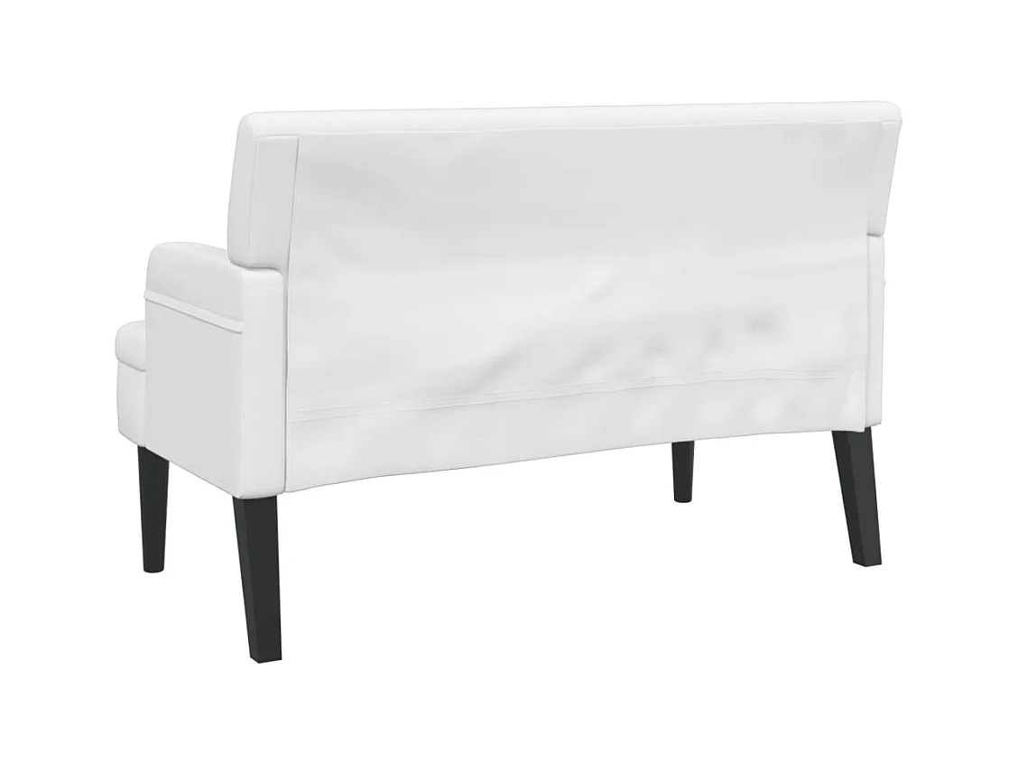 Banco con respaldo blanco 112x65,5x75 cm símil piel