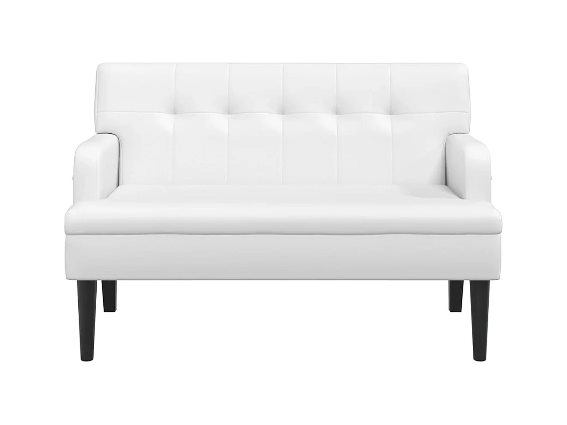 Bank met witte rugleuning 112x65,5x75 cm imitatieleer