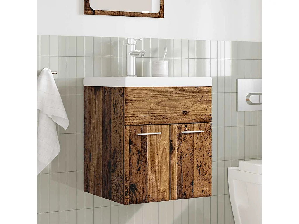 Ensemble de meubles salle de bain 2 pcs bois d'ingénierie