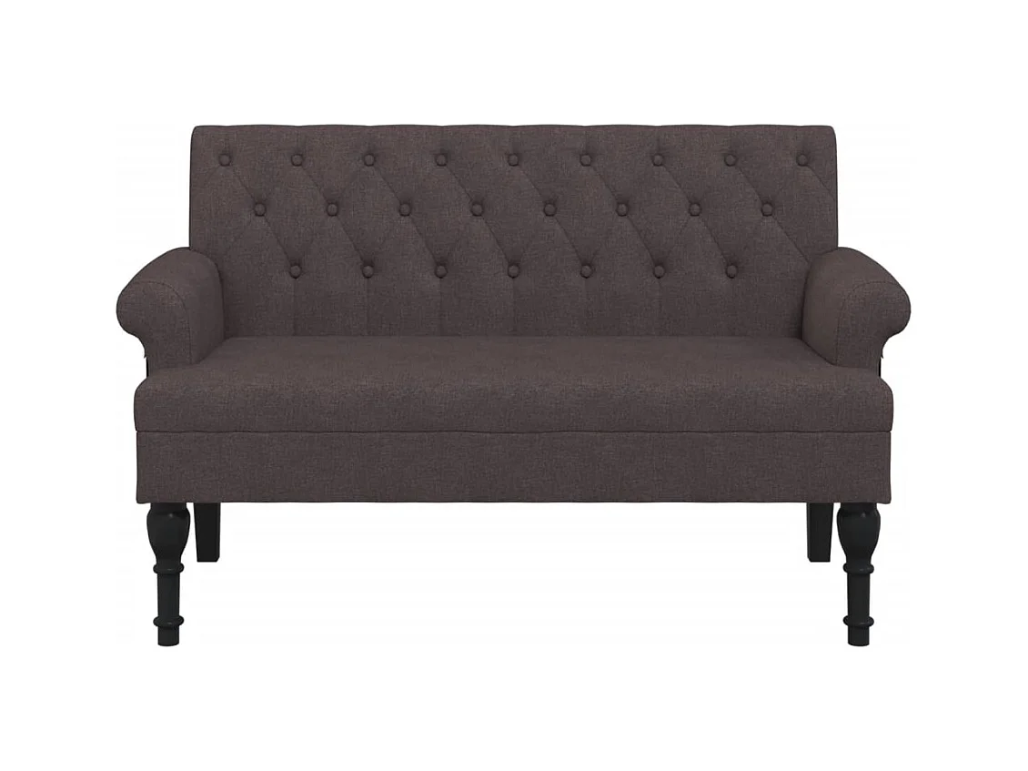 Banco con respaldo marrón oscuro 120x62x75,5 cm tela