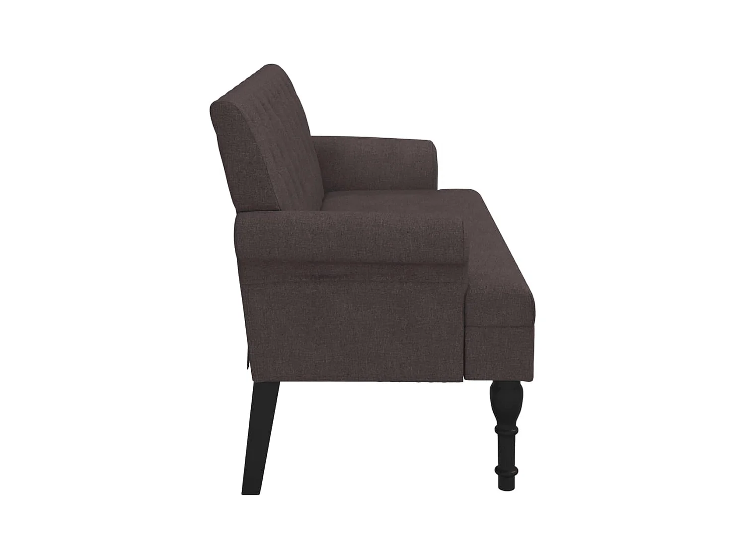 Banco con respaldo marrón oscuro 120x62x75,5 cm tela