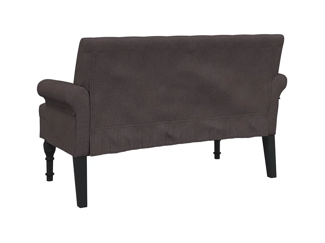 Banco con respaldo marrón oscuro 120x62x75,5 cm tela