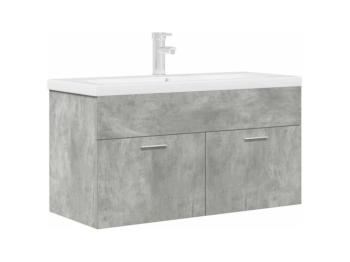 Armoire lavabo de salle de bain avec bassin intégré et robinet