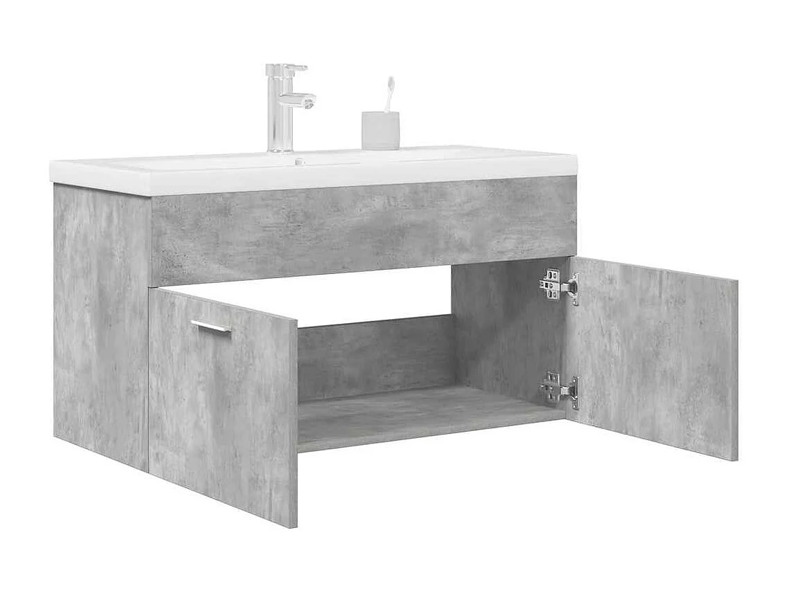 Armoire lavabo de salle de bain avec bassin intégré et robinet