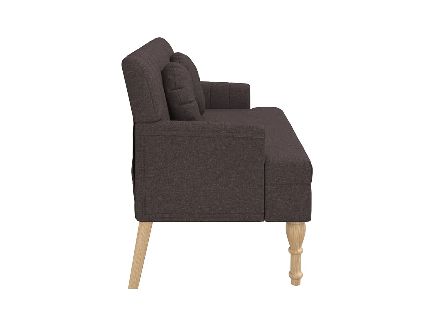 Banc avec coussins marron foncé 113x64,5x75,5 cm tissu