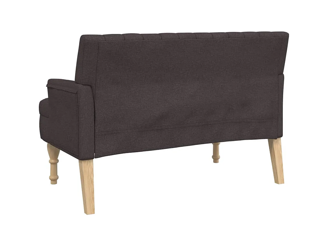 Banc avec coussins marron foncé 113x64,5x75,5 cm tissu