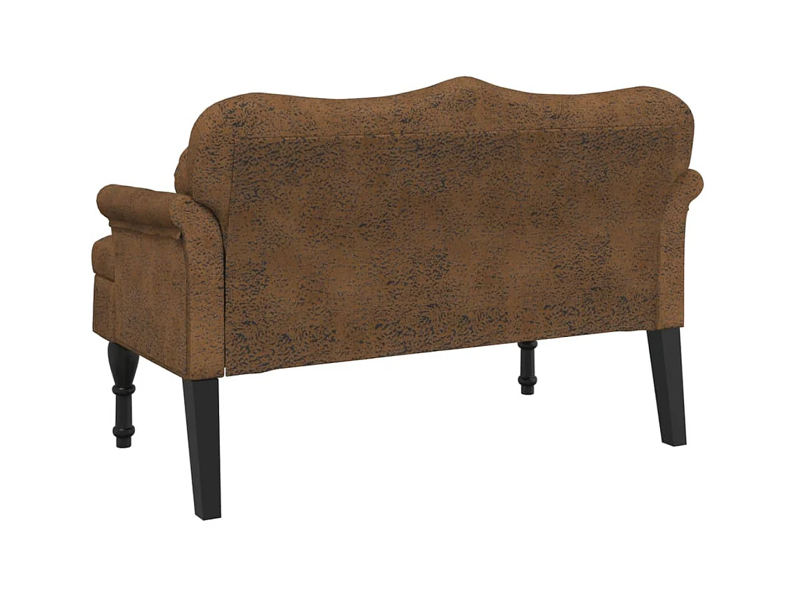 Banc avec coussins marron 120,5x65x75 cm similicuir daim