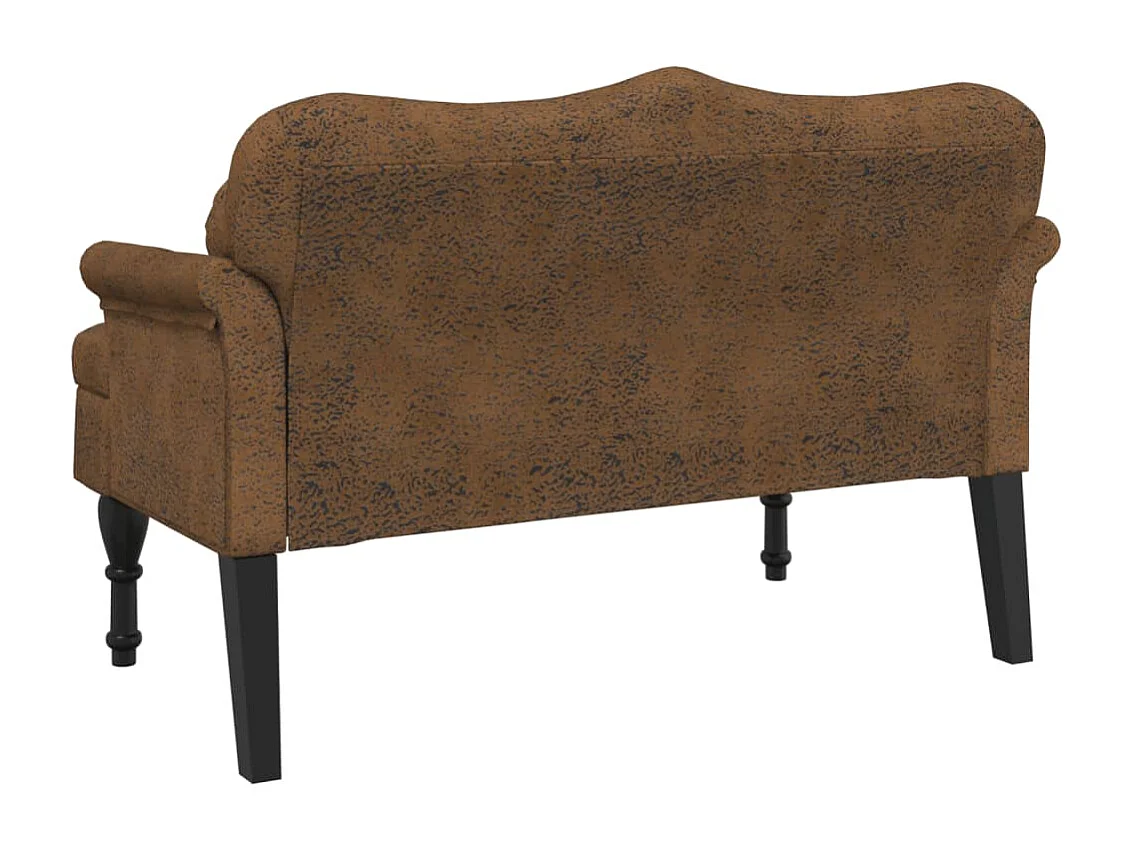 Banc avec coussins marron 120,5x65x75 cm similicuir daim