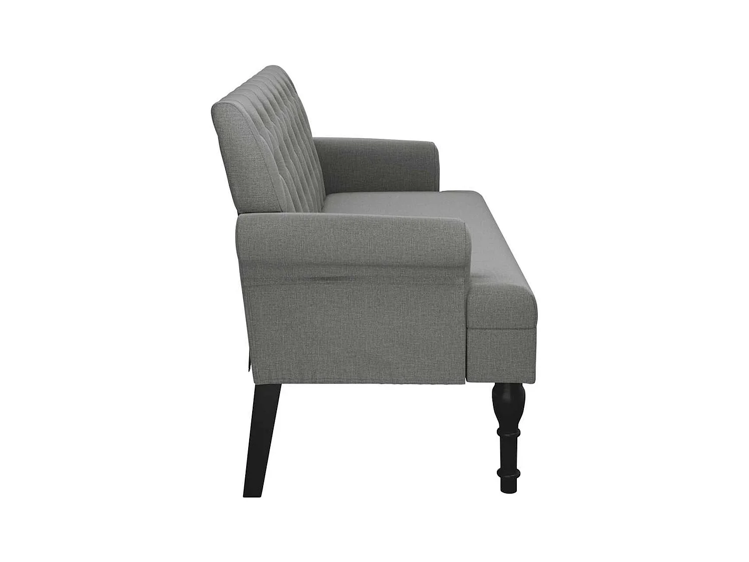 Bank met donkergrijze rugleuning 120x62x75,5 cm stof