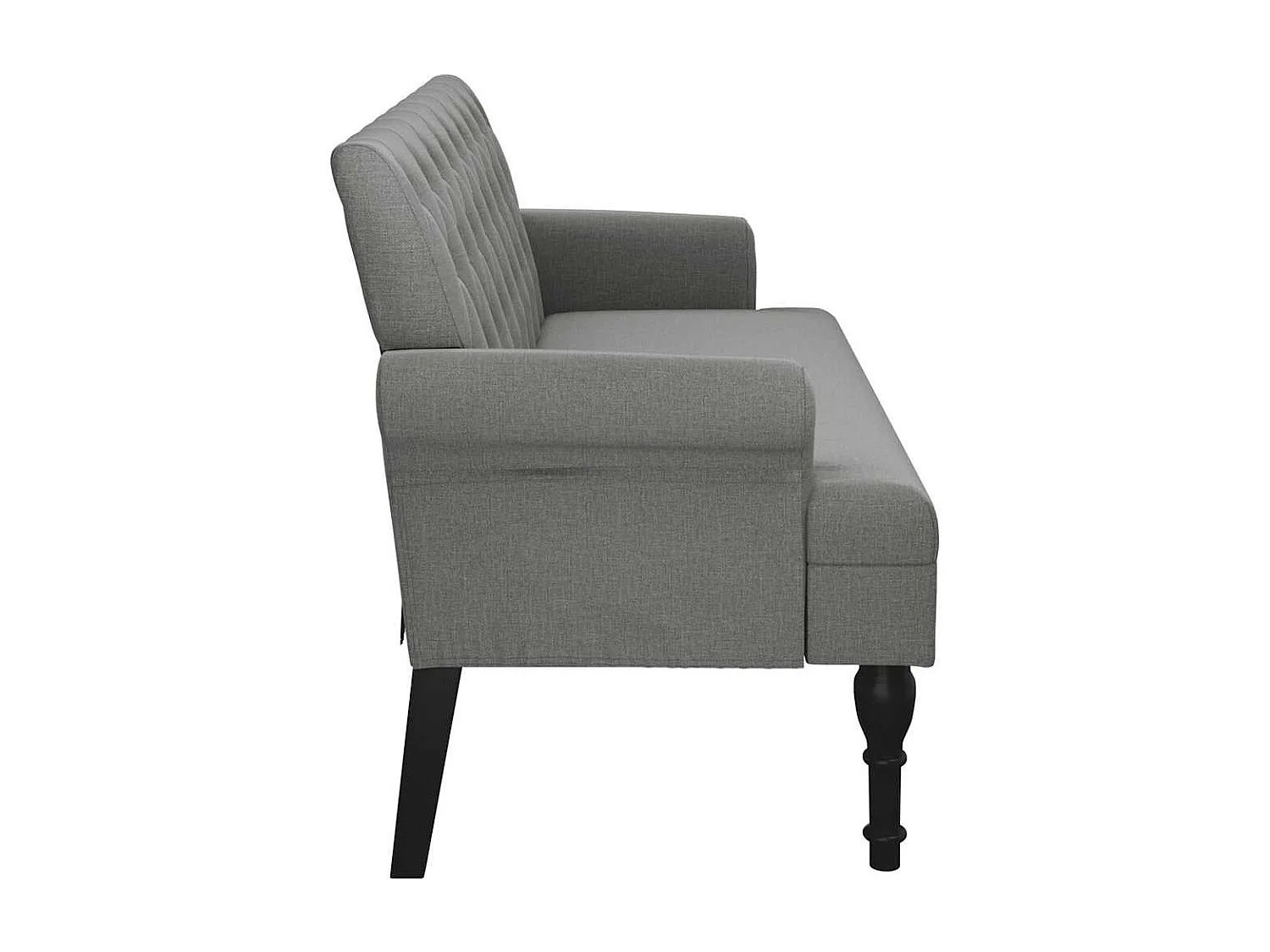 Banco con respaldo gris oscuro 120x62x75,5 cm tela