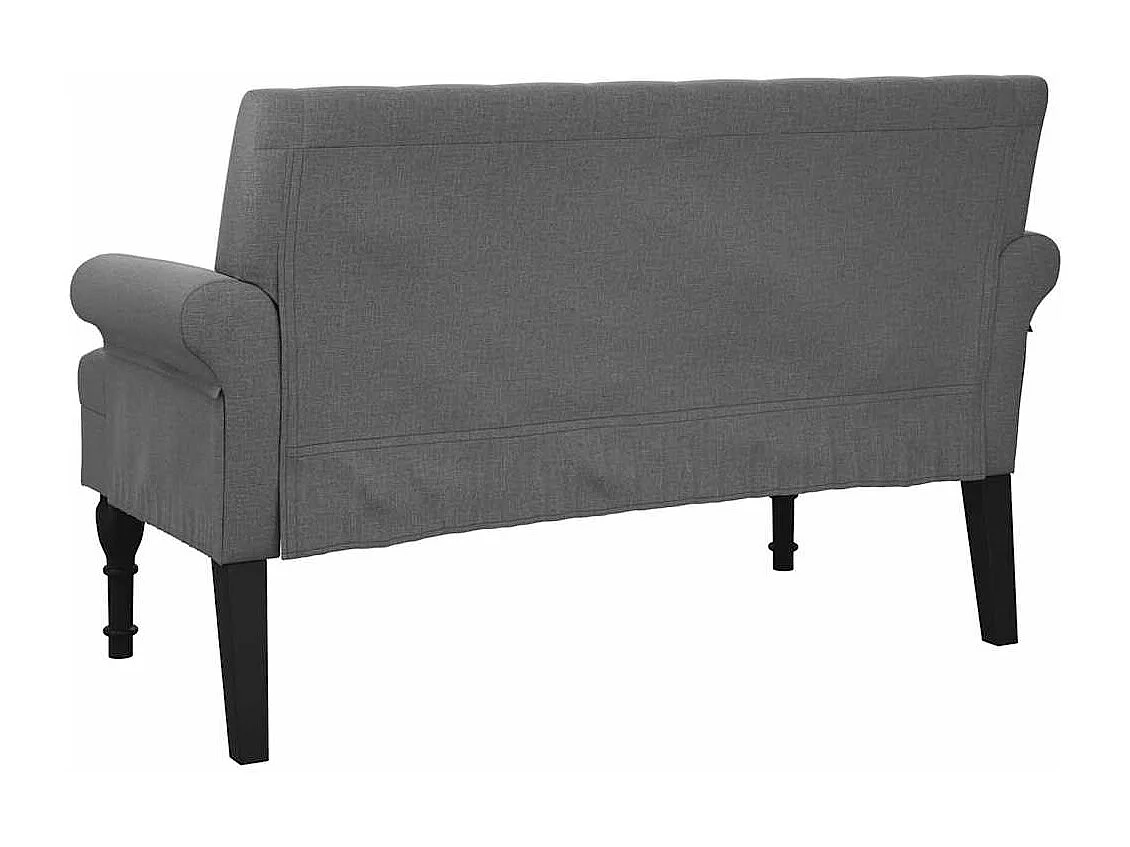 Banco con respaldo gris oscuro 120x62x75,5 cm tela