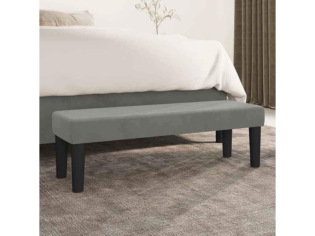 Banco Gris Claro 100x30x30 cm Terciopelo