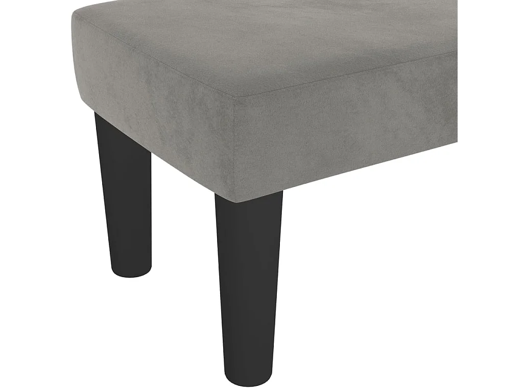 Banco Gris Claro 100x30x30 cm Terciopelo