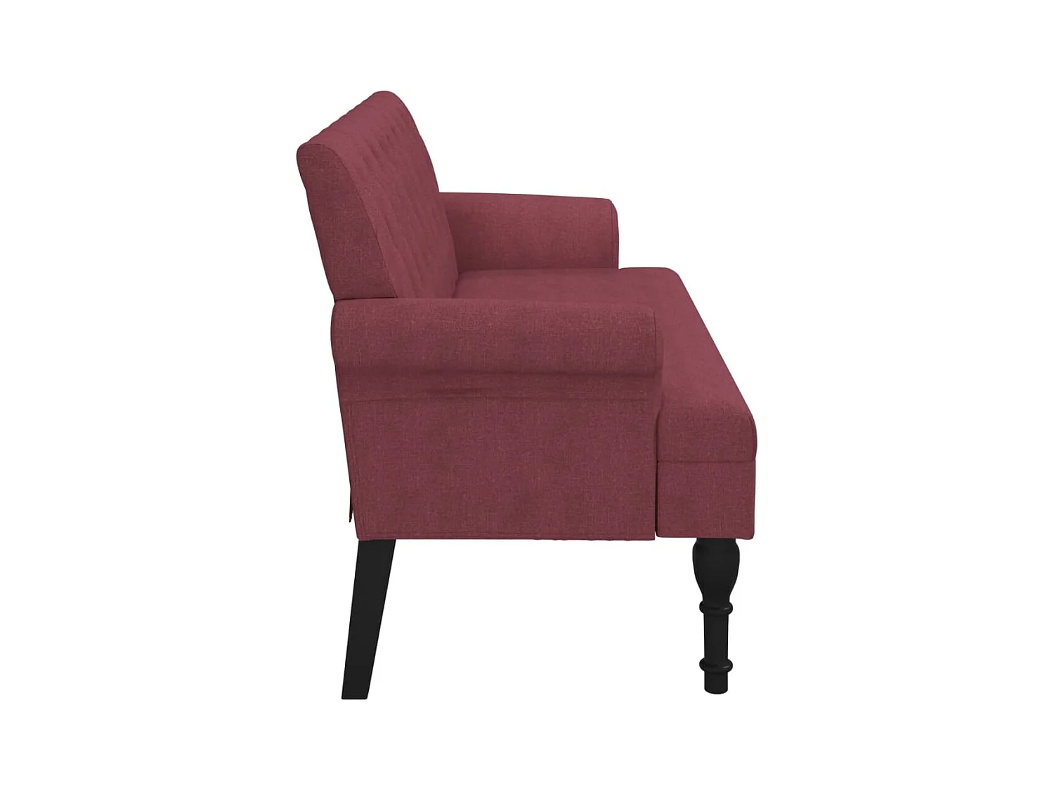 Bank mit bordeauxroter Rückenlehne 120x62x75,5 cm Stoff