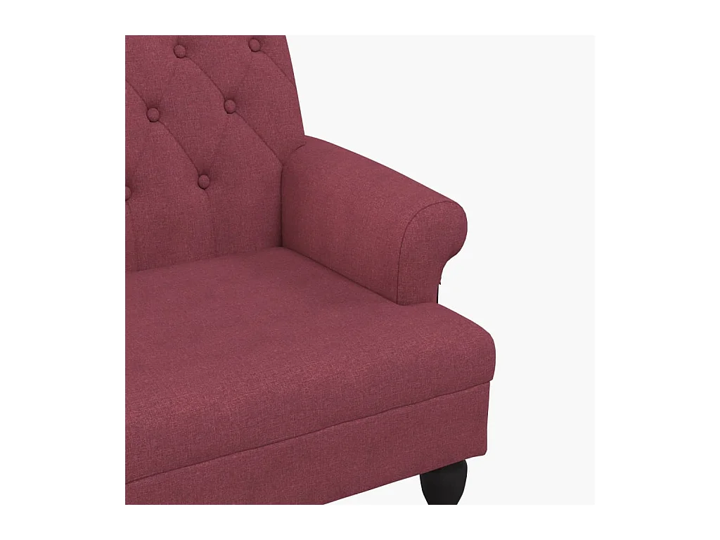 Bank mit bordeauxroter Rückenlehne 120x62x75,5 cm Stoff