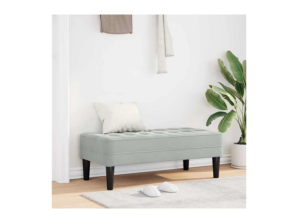 banc Gris clair 113 x 57 x 39 cm Velours