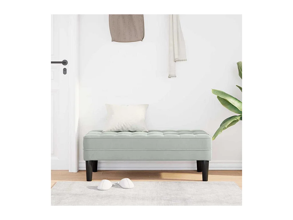 banc Gris clair 113 x 57 x 39 cm Velours