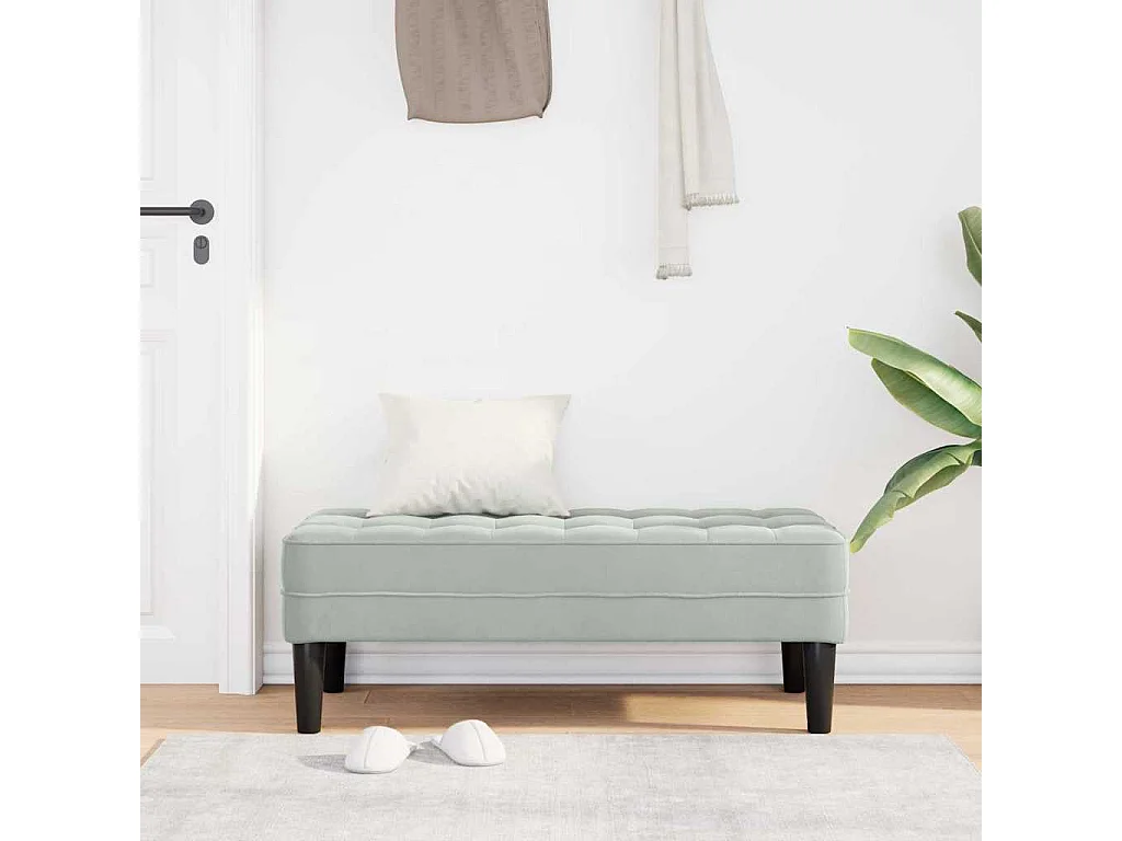 Banco gris claro 113 x 57 x 39 cm Terciopelo