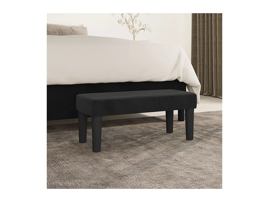 Zwarte bank 70x30x30 cm fluweel