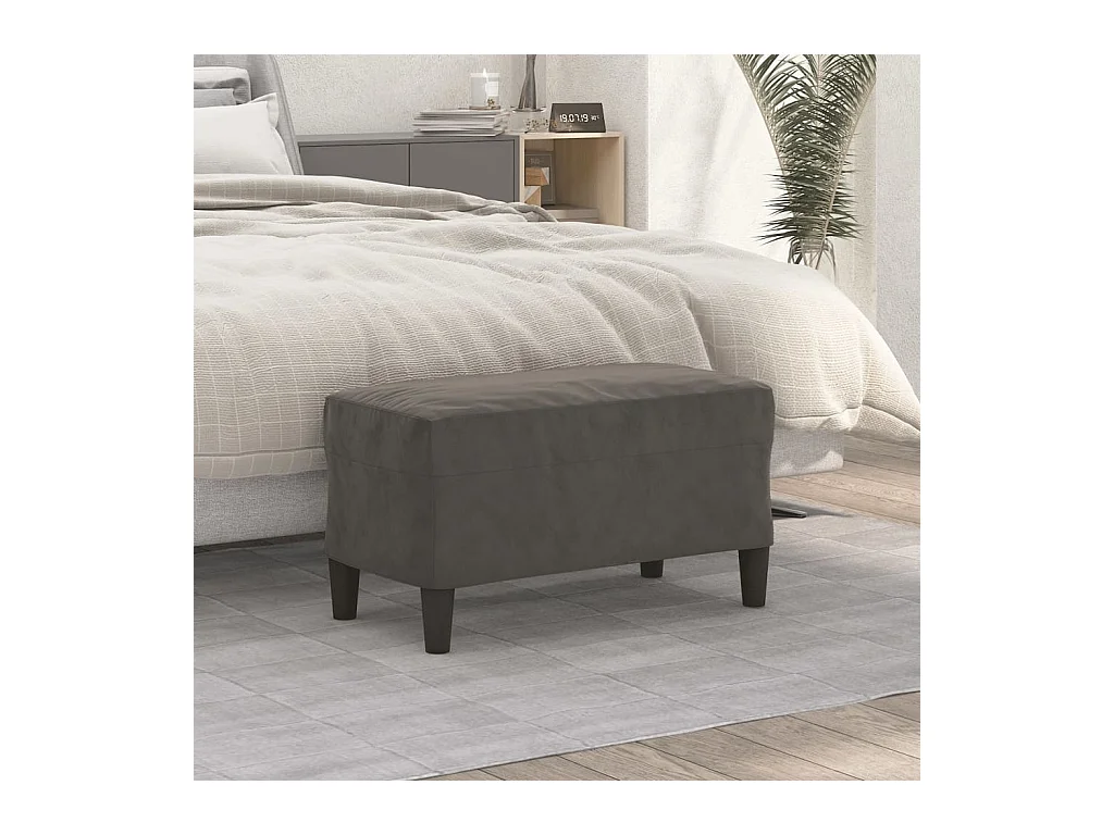 Banc Gris foncé 70x35x41 cm Velours
