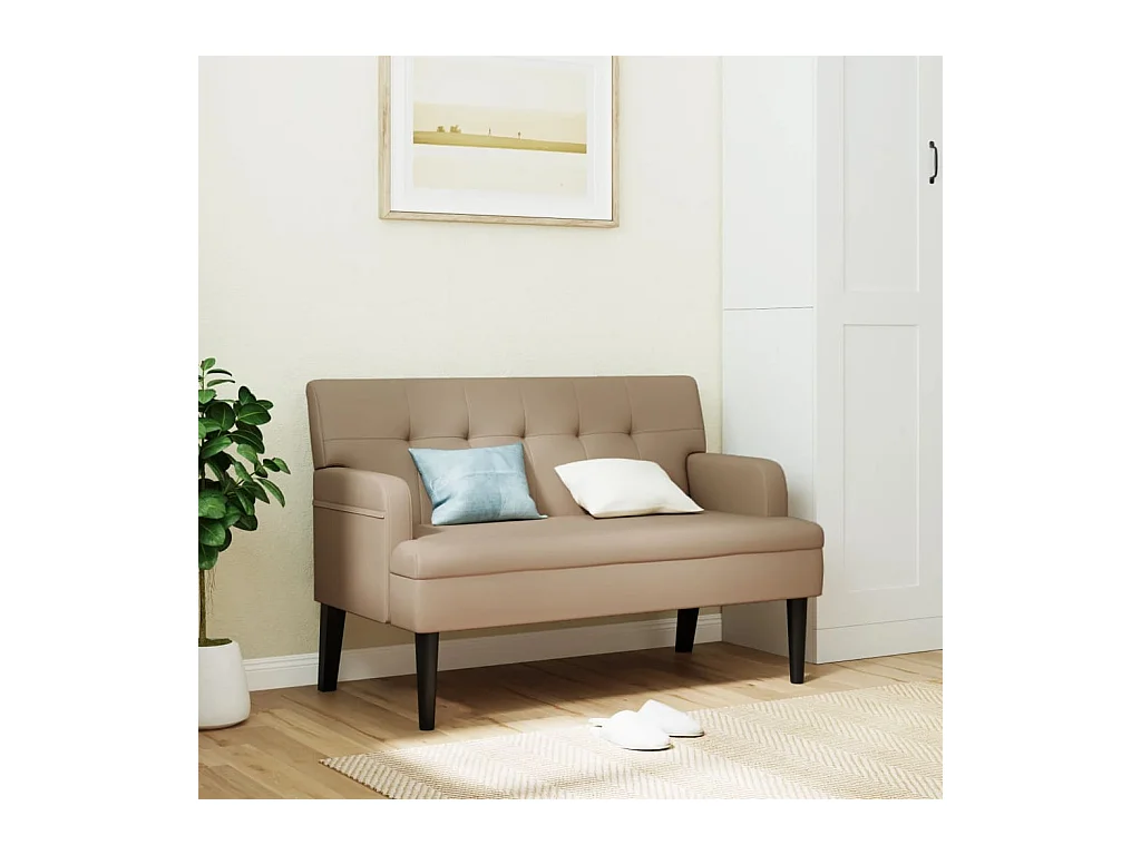 Banc avec dossier cappuccino 112x65,5x75 cm similicuir