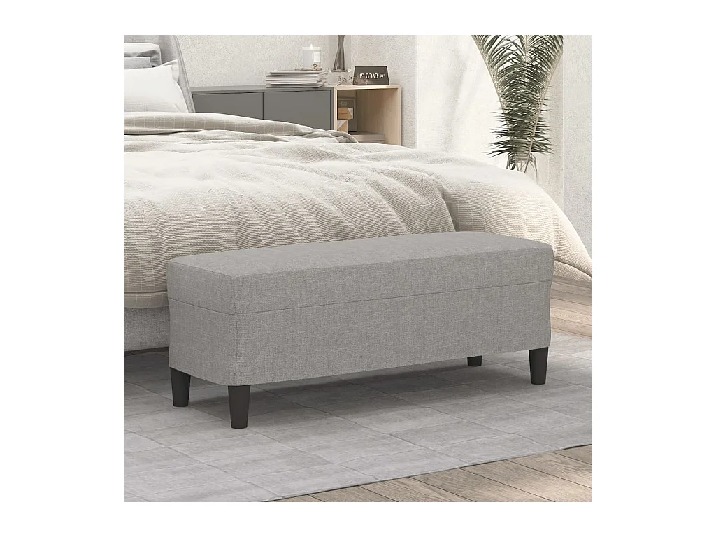 Banc Gris clair 100x35x41 cm Tissu