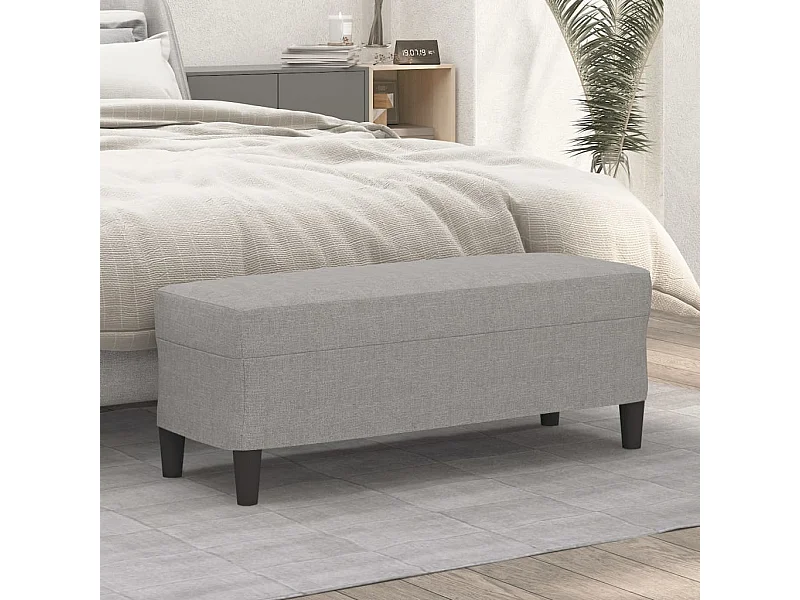 Banc Gris clair 100x35x41 cm Tissu