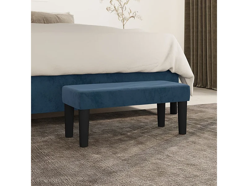Donkerblauwe bank 70x30x30 cm fluweel
