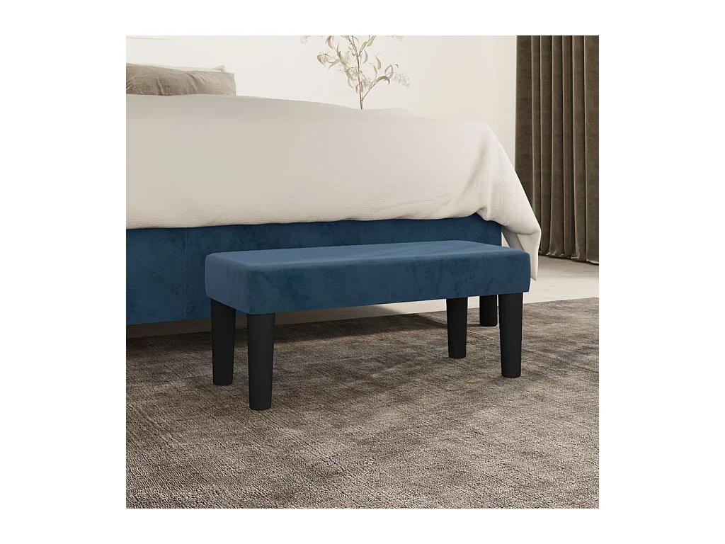 Banco Azul Oscuro 70x30x30 cm Terciopelo