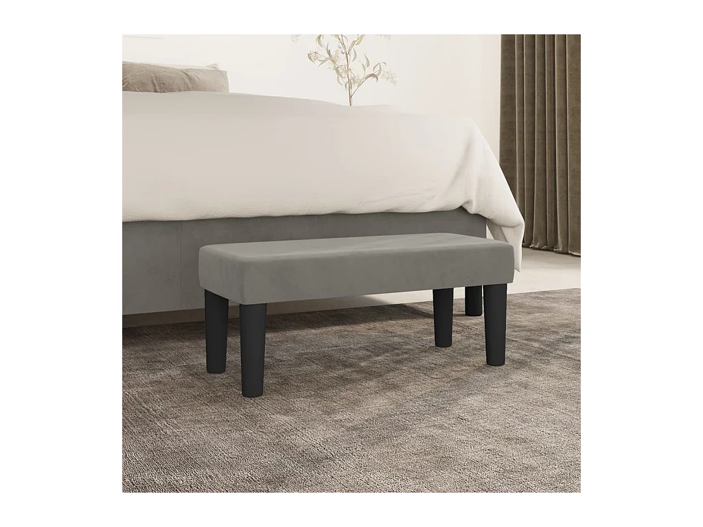 Lichtgrijze bank 70x30x30 cm fluweel